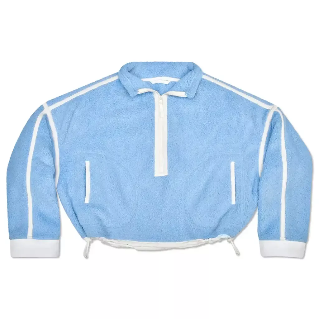 1/2 Zip Cream/Blue Sherpa Pullover