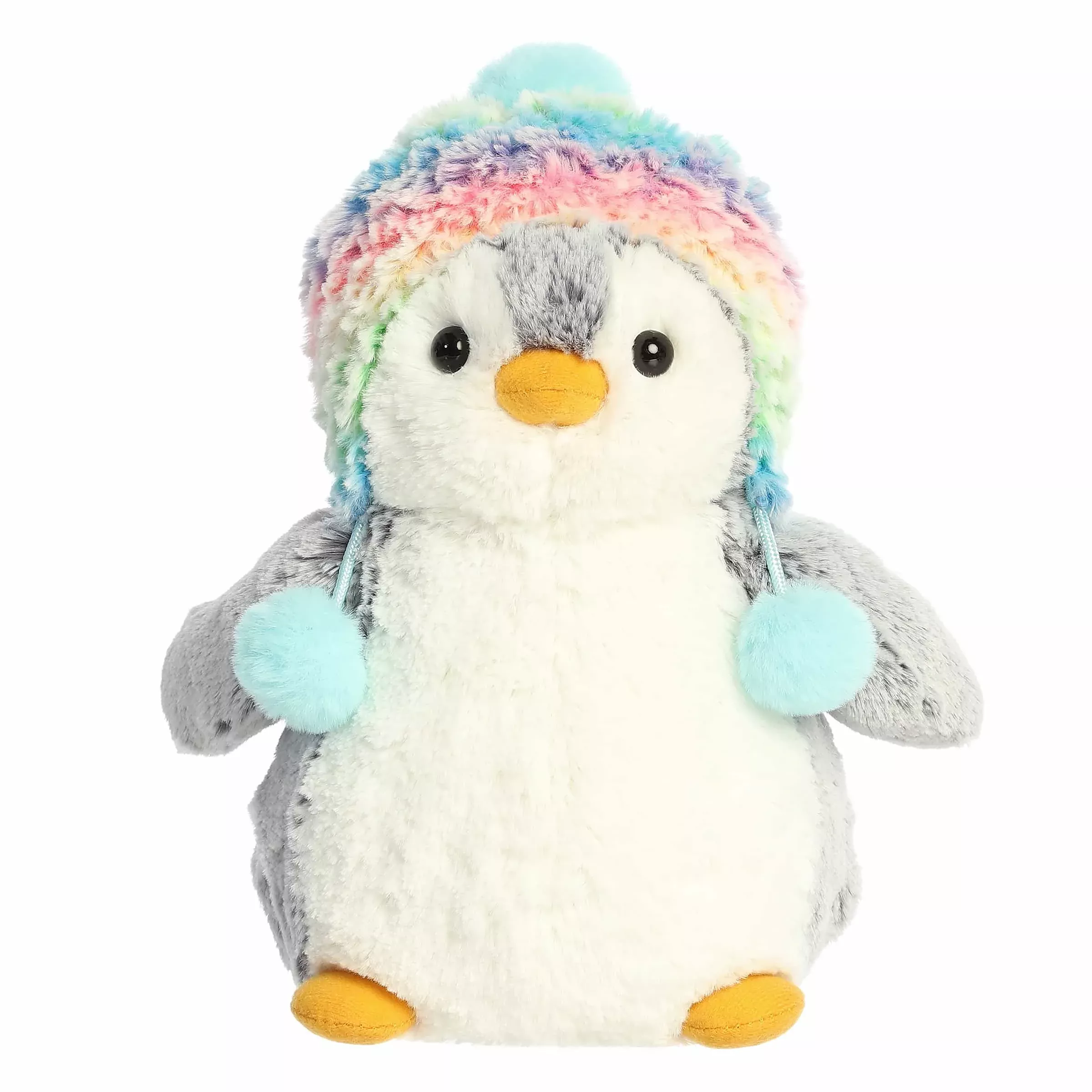 9" Pompom Rainbow Beanie Penguin