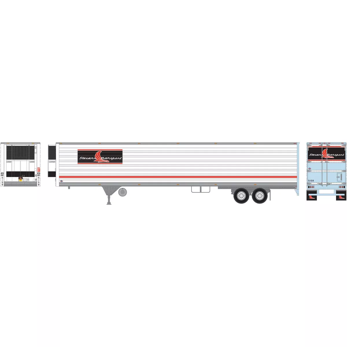 Athearn 29853 HO Scale 53' Reefer Trailer Stevens #1