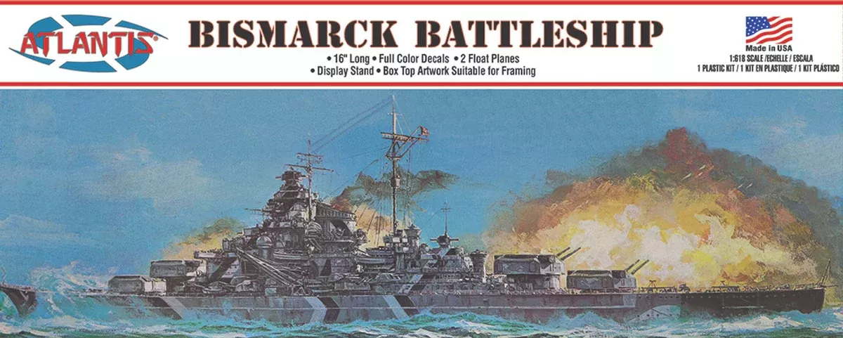 Atlantis Bismarck Battleship 618th Scale Model Kit