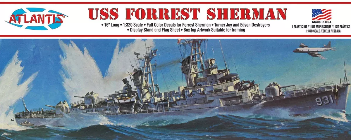 Atlantis USS Forrest Sherman Destroyer 320th Scale Model Kit