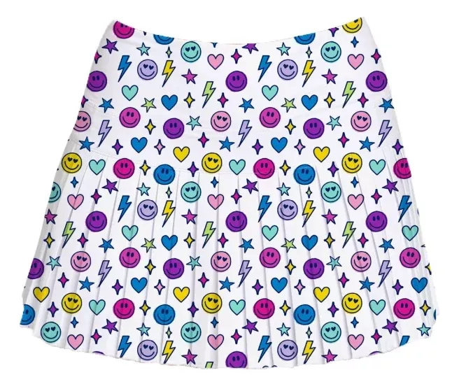 Azarhia Bright Emojis Mini Pleated Skort