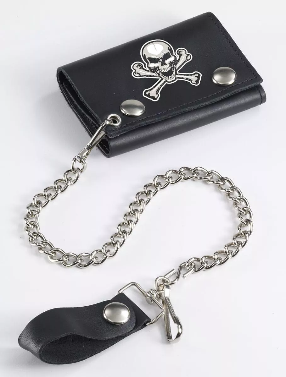 Biker Chained Black Costume Skull Wallet