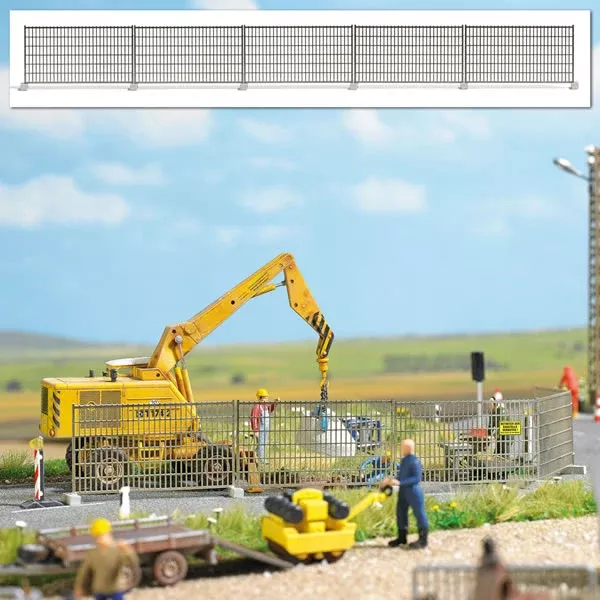 Busch 1024 HO Scale Wire Construction Fence - Kit -- 5 Sections