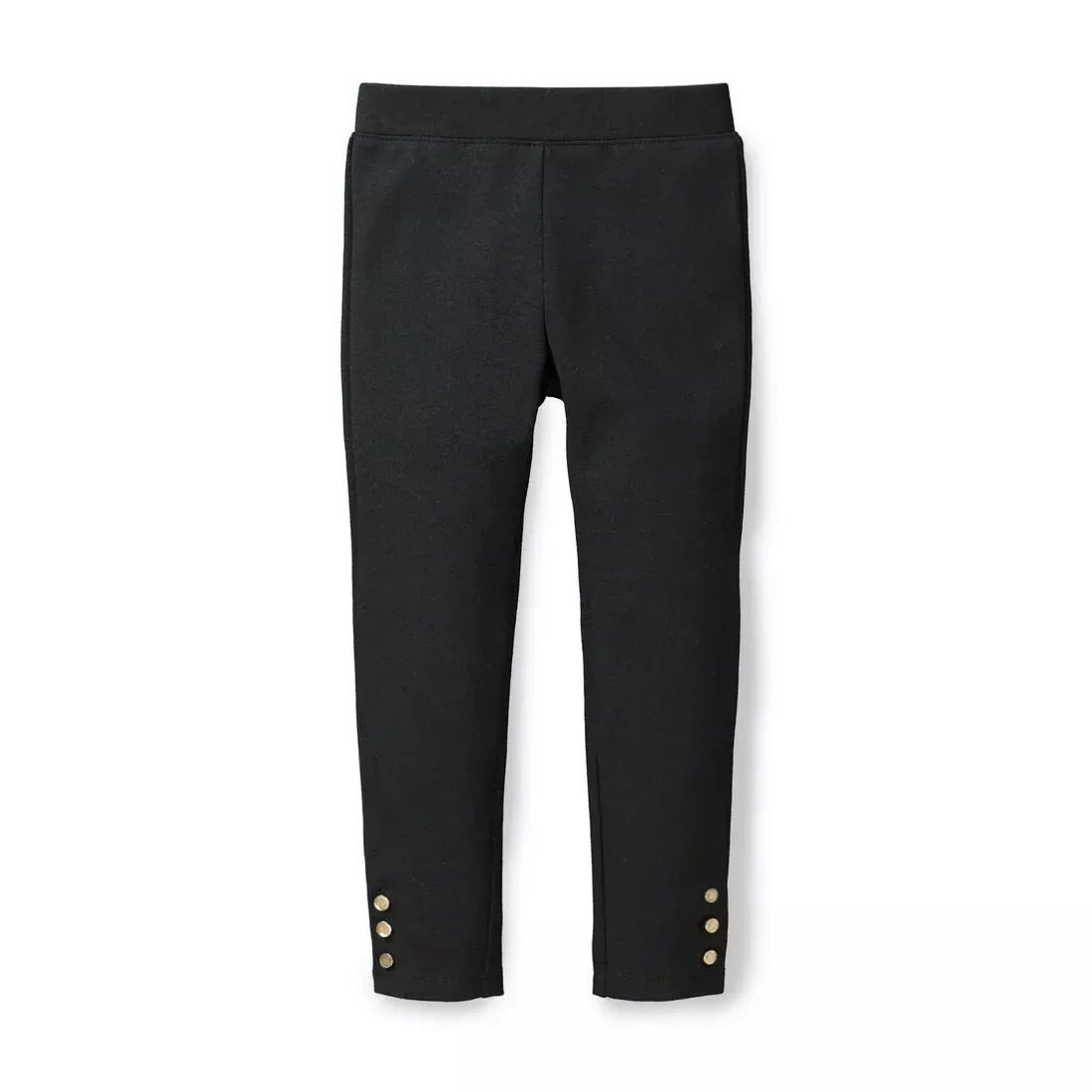 Button Cuff Ponte Pants - Black Button Cuff