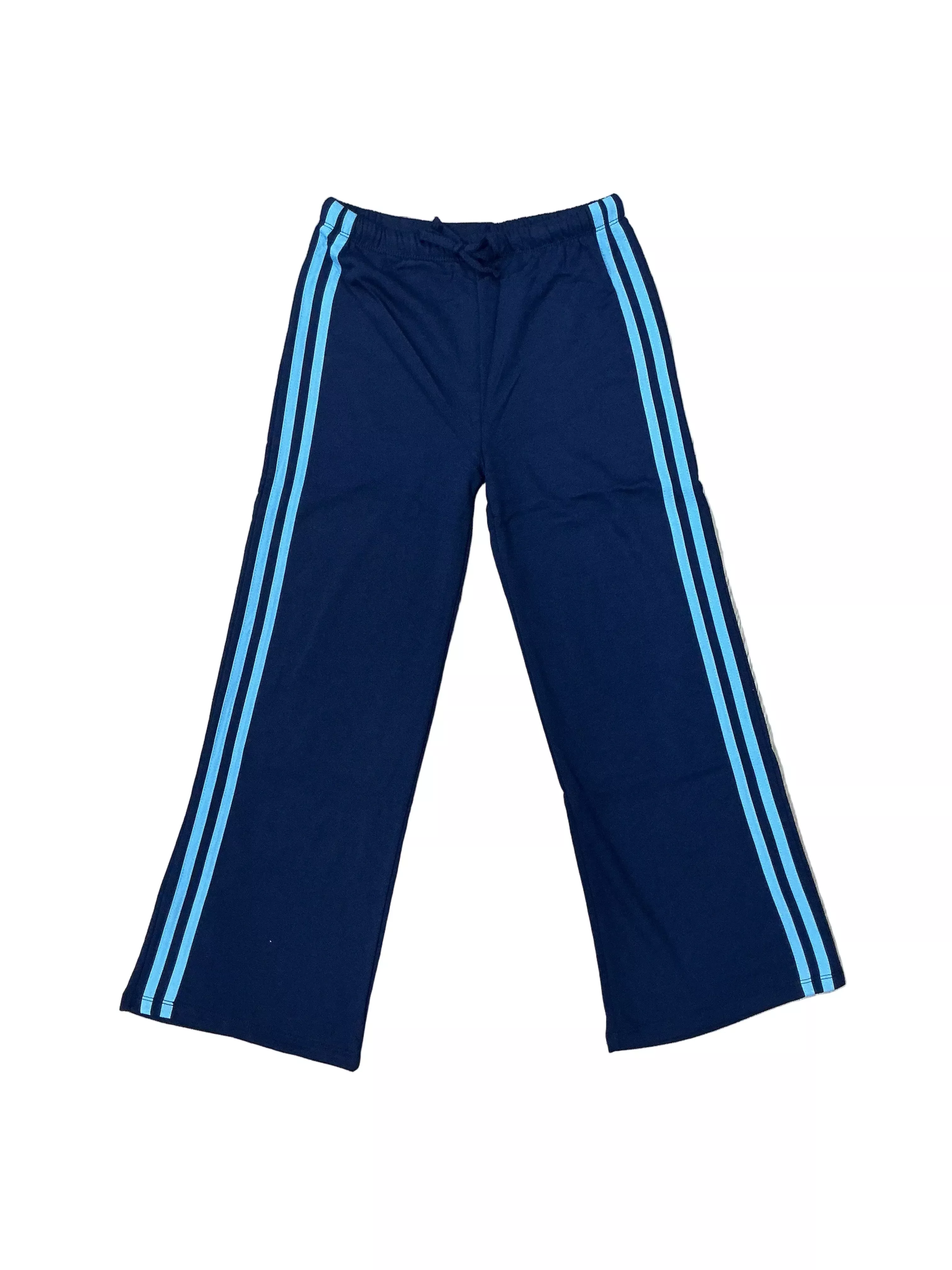Cloud Wide Leg Pants with Side Stripes - Navy