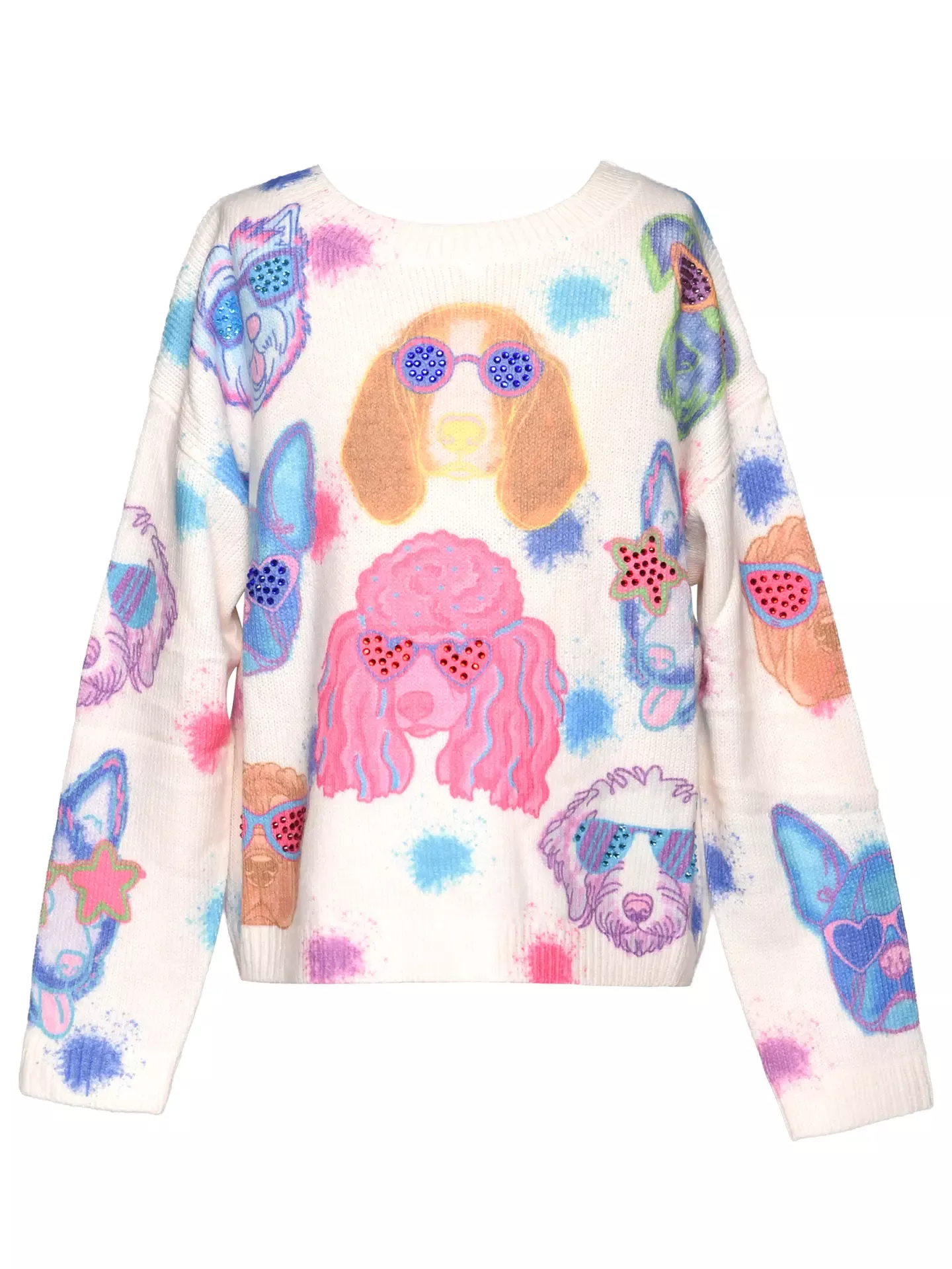 Dog Print Sweater - Ivory Multi