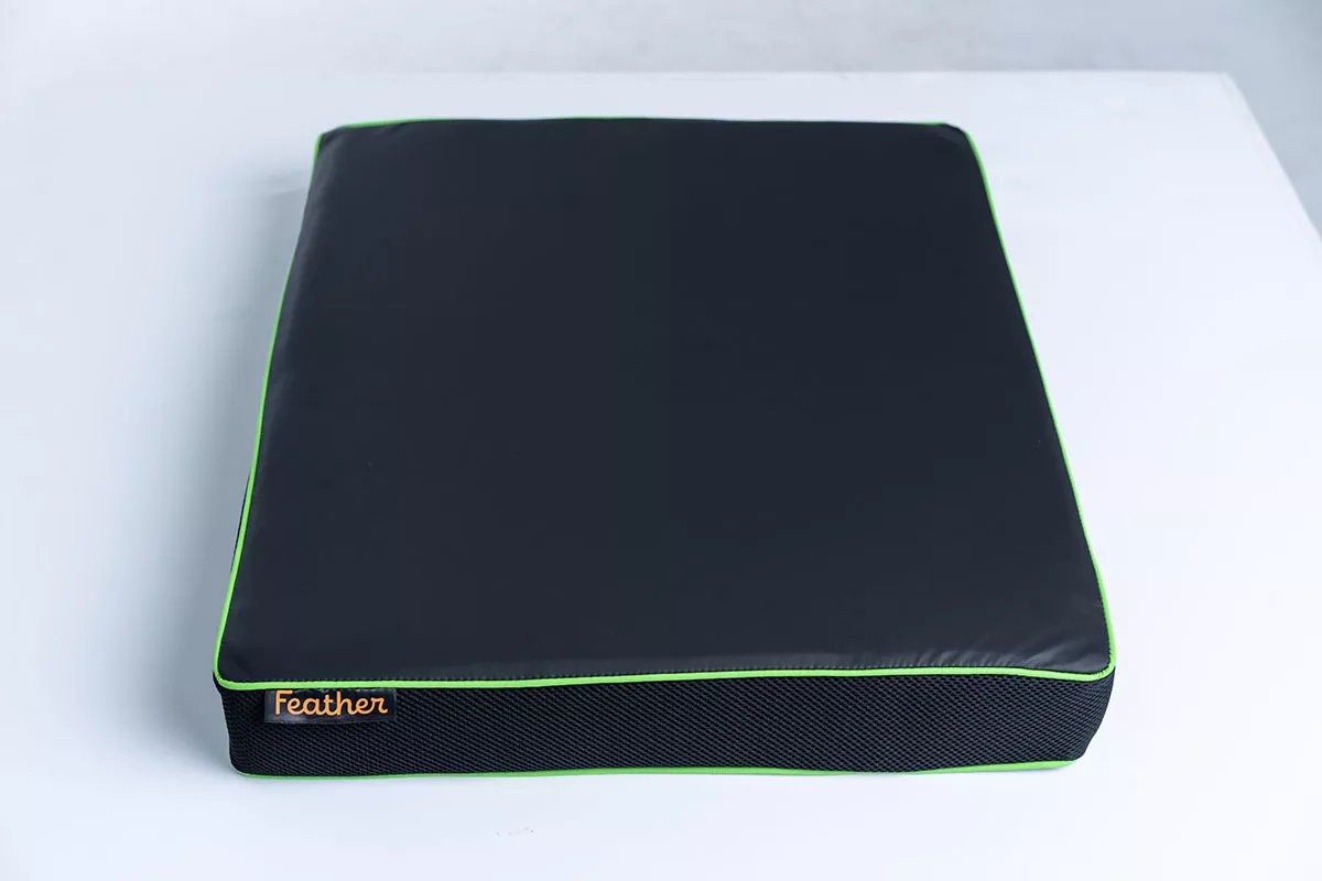 Feather HD Cushion Green Piping 22