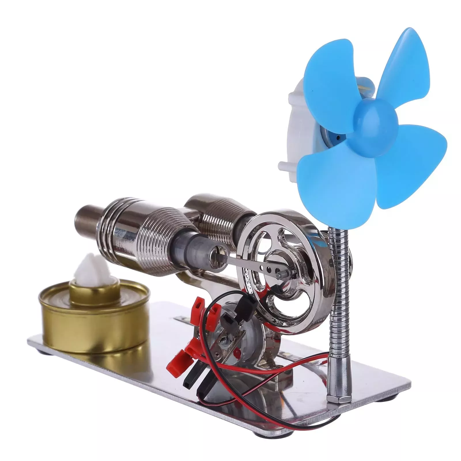 γ GammaType Stirling Engine Generator Model with LED Light Bar & FanScience Experiment Educational Toy