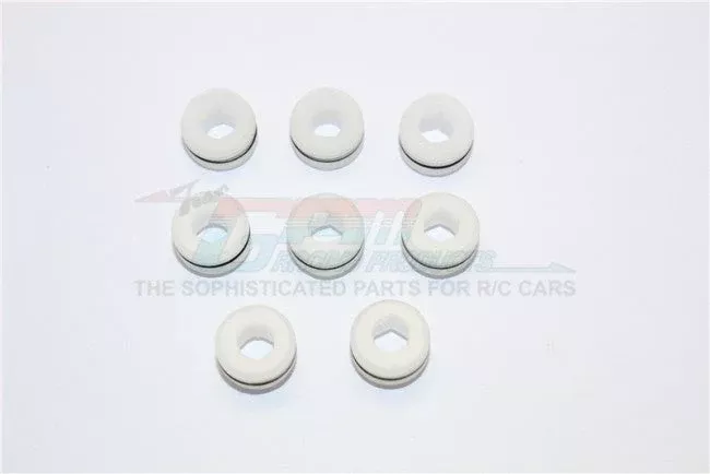 GPM RACING TRAXXAS E-REVO POM POLYOXYMETHYLENE FRONT AND REAR CUPPED SEAT BALL THREADED COLLARS W/ RUBBER "O" RING - 8PC SET ER021/DC