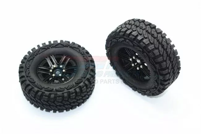 GPM RACING TRAXXAS TRX 4 ALUMINUM 6 POLES WHEELS + CRAWLER TIRES -2PC SET TRX4689