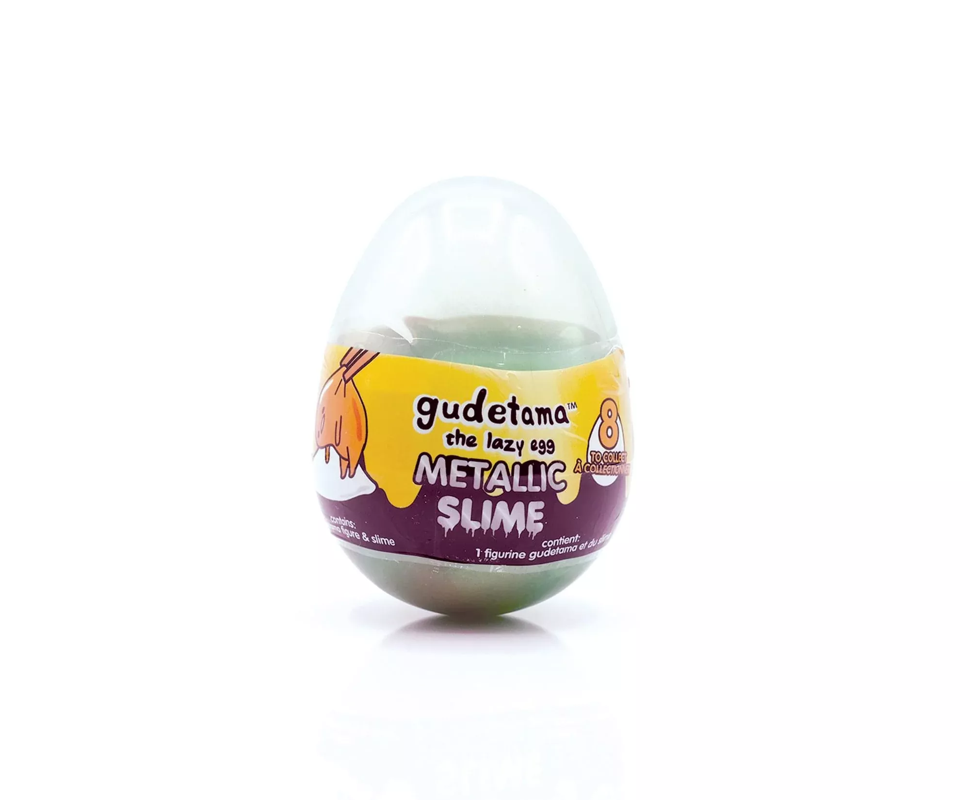 Gudetama The Lazy Egg Metallic Slime & Mini Figure | Green