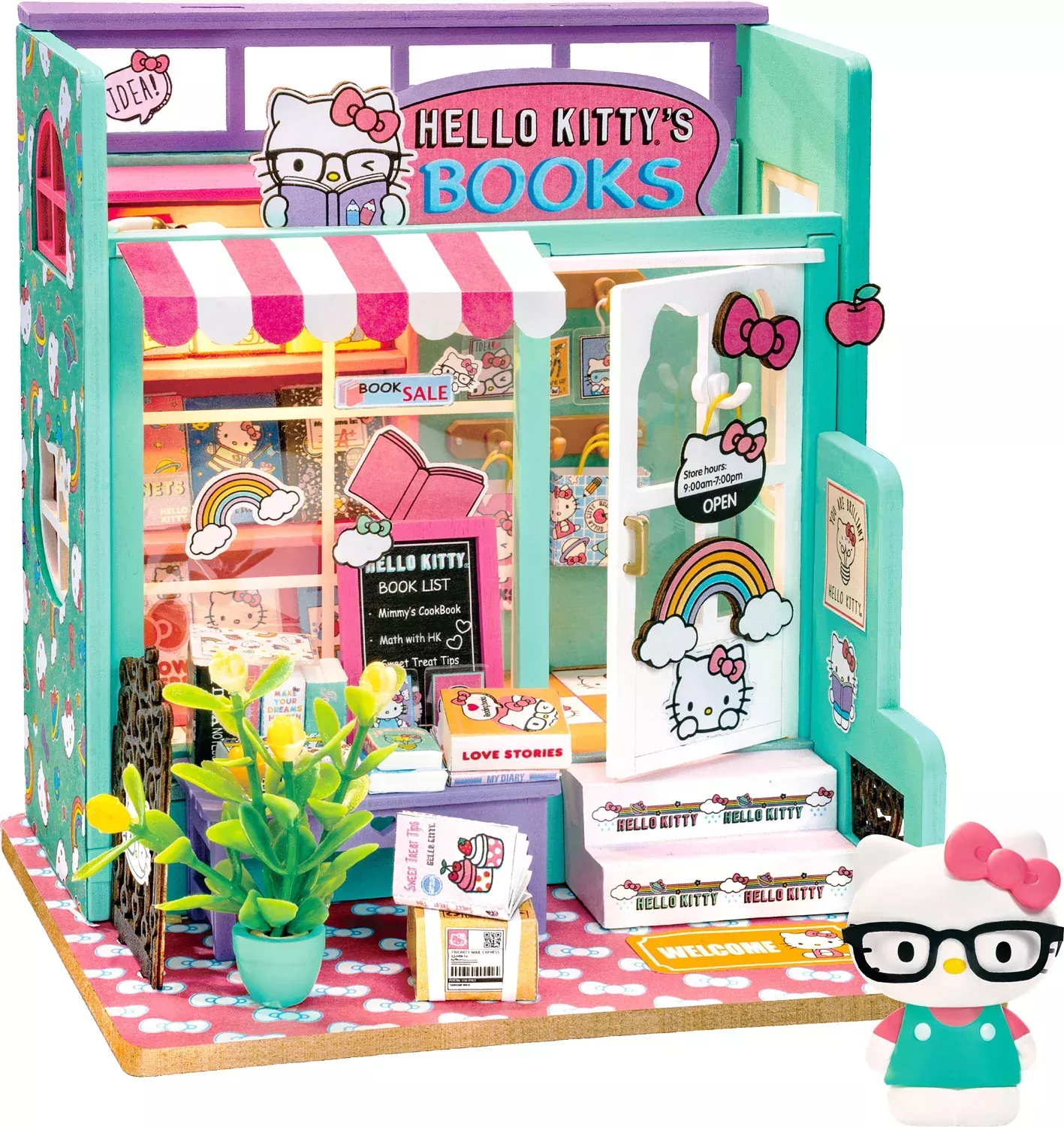 Hands Craft Hello Kitty Bookstore DIY Miniature House Kit