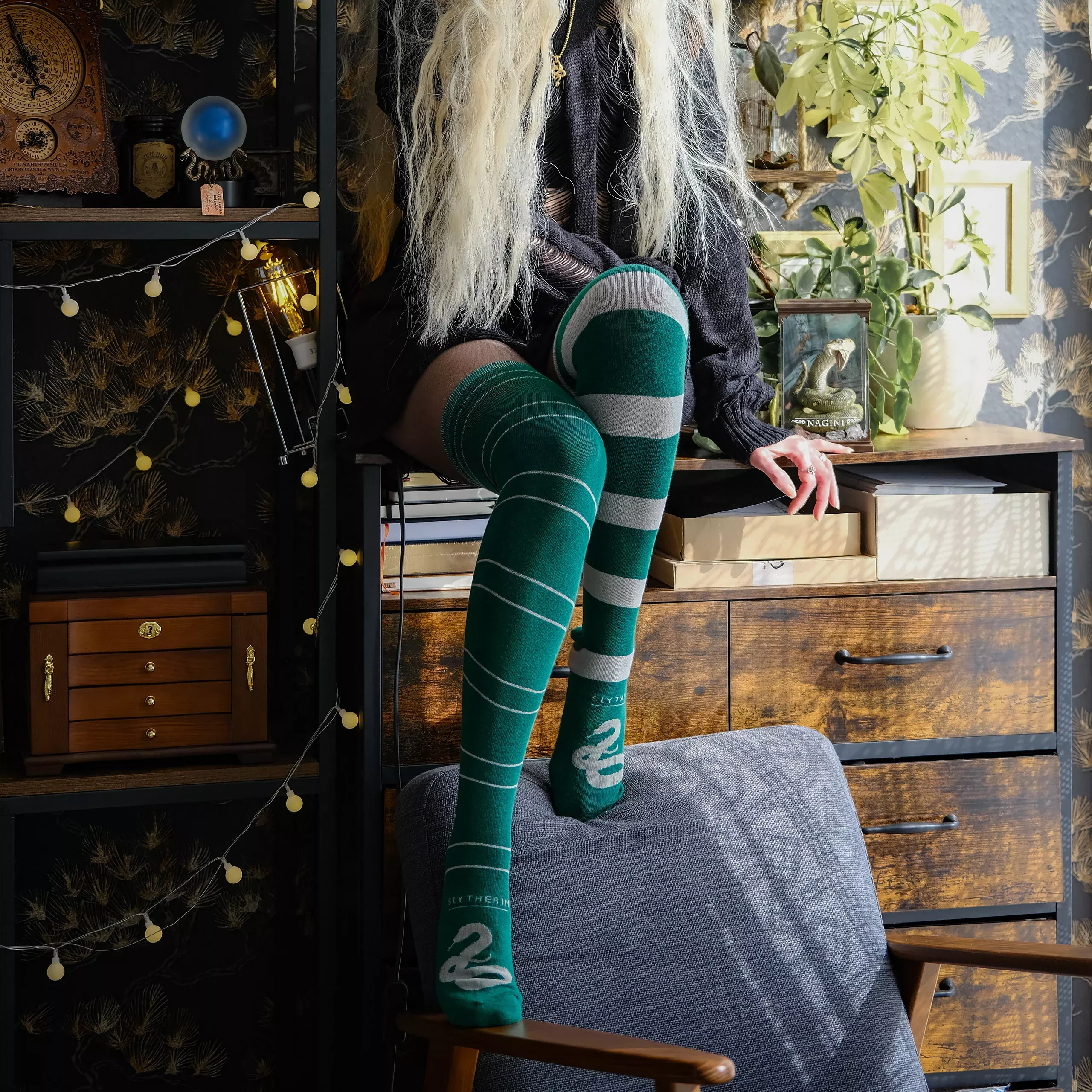 Harry Potter - Slytherin Overknee Socks 2-Pack