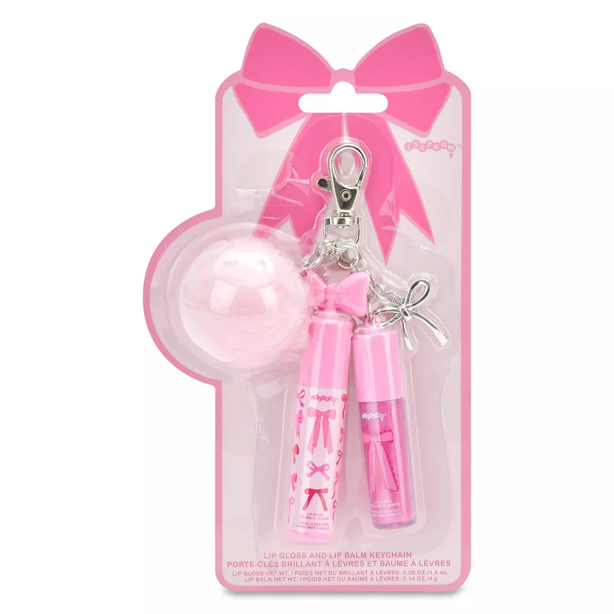 iScream Bows Lip Gloss & Lip Oil Key Chain Set