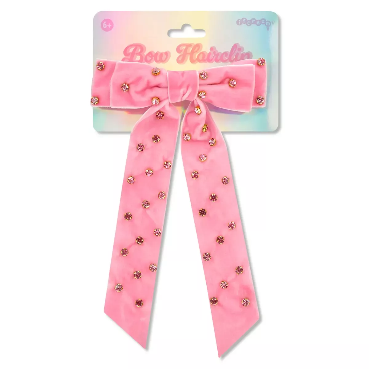 iScream Pink Rhinestone Bow Hair Clip