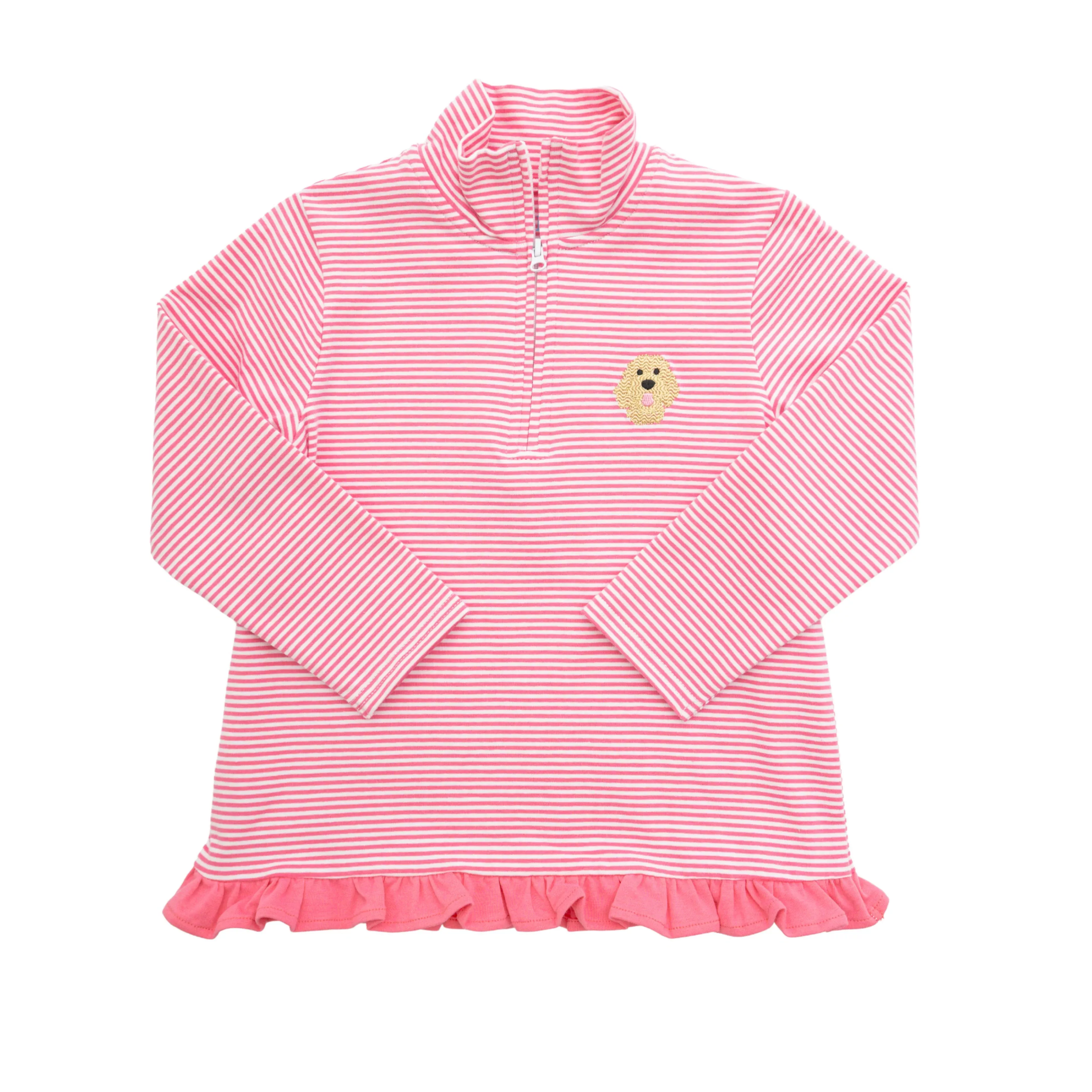 Itsy Bitsy Goldendoodle Quarter Zip Ruffle Pullover