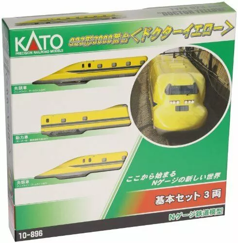 Kato N Scale 923 Type 3000 Series Doctor Yellow Basic 3-car Set 10-896 Train