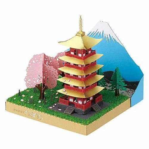 Kawada Pn-144 Papernano Five-storied Pagoda & Mt.fuji Cherry Blossoms