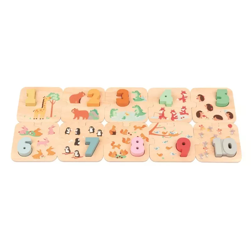 Lelin Wooden Number 1-10 Learning & Sorting Puzzle