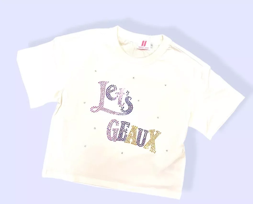 Let’s Geaux Spangle White Tee