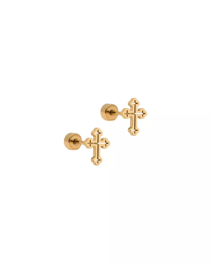 Linny Co. Screwback Stud Earrings - Latin Cross