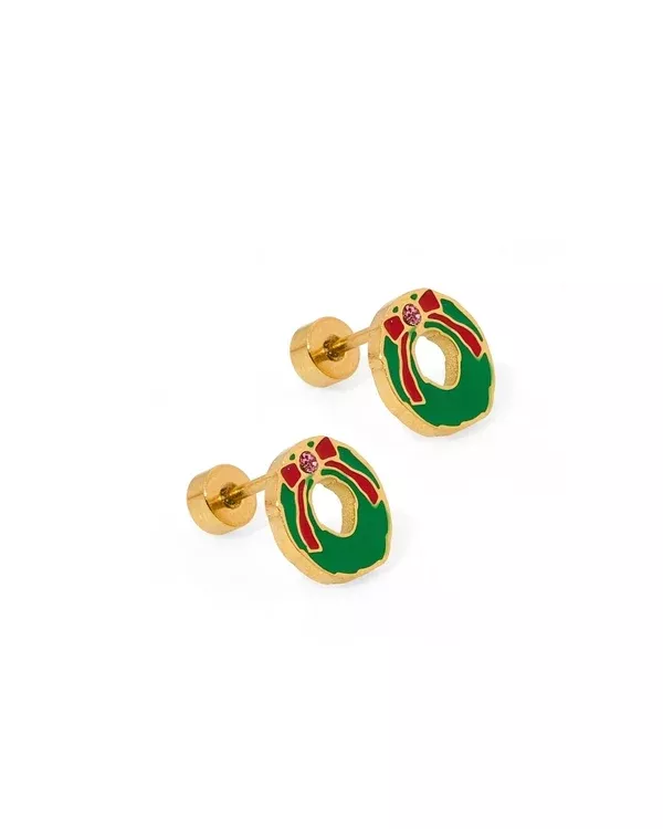 Linny Co. Screwback Stud Earrings - Leighton Wreath