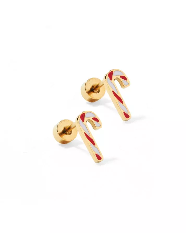 Linny Co. Screwback Stud Earrings - Peppermint Twist