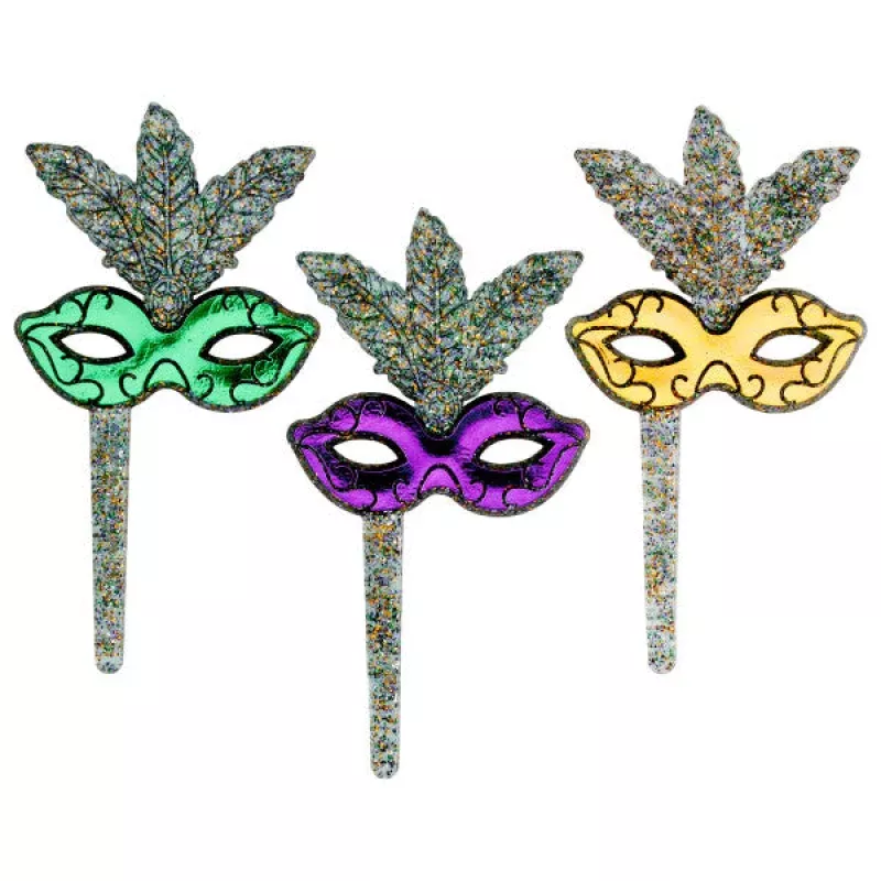 Mardi Gras Glitter Mask DecoPics Cupcake Picks