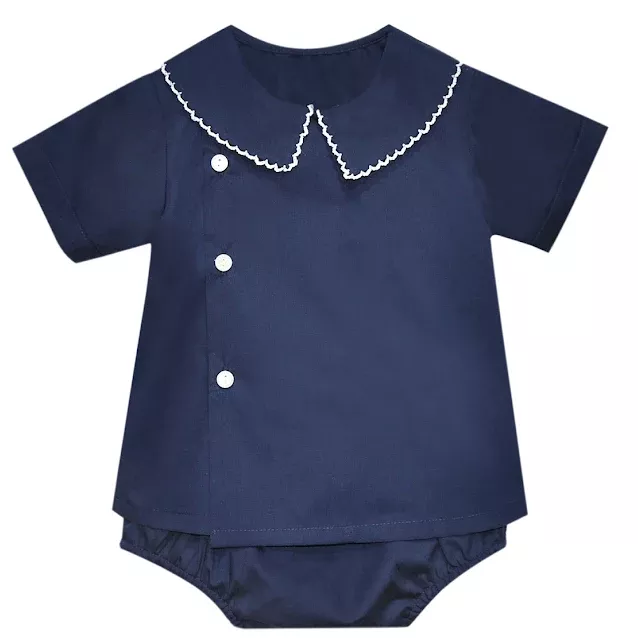Navy Riley Diaper Set