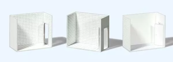 Preiser 19652 HO Scale Room Interior Walls -- White pkg(3)