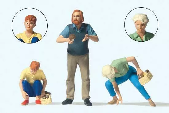 Preiser 44941 G Scale Mushroom Pickers -- 3 Figures