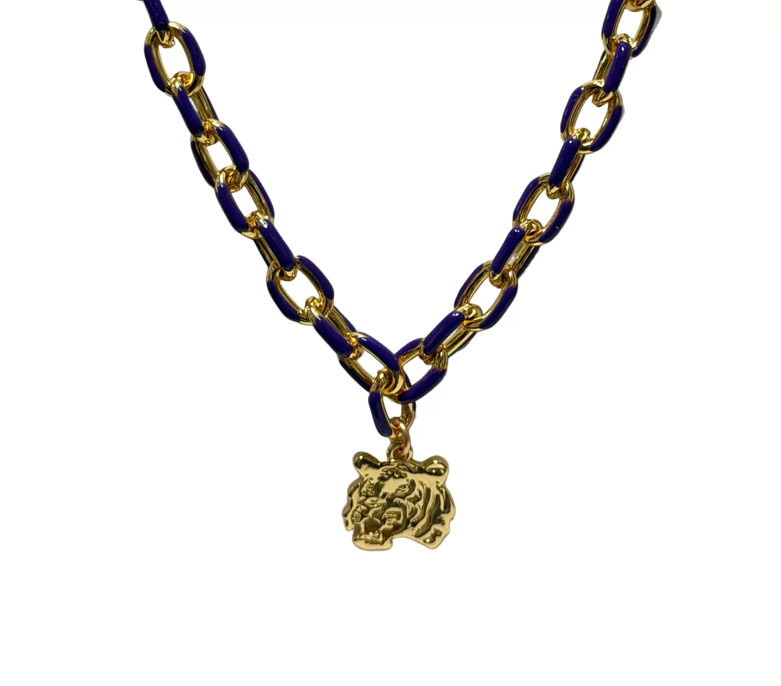 Purple Tiger Head Ezzy Necklace