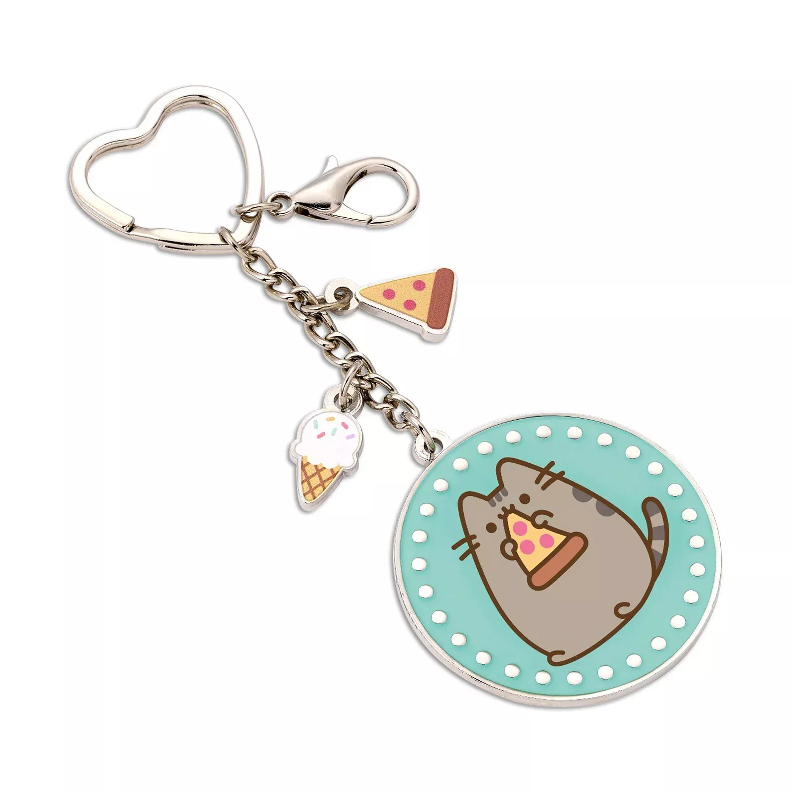 Pusheen - Eat Pizza Keychain