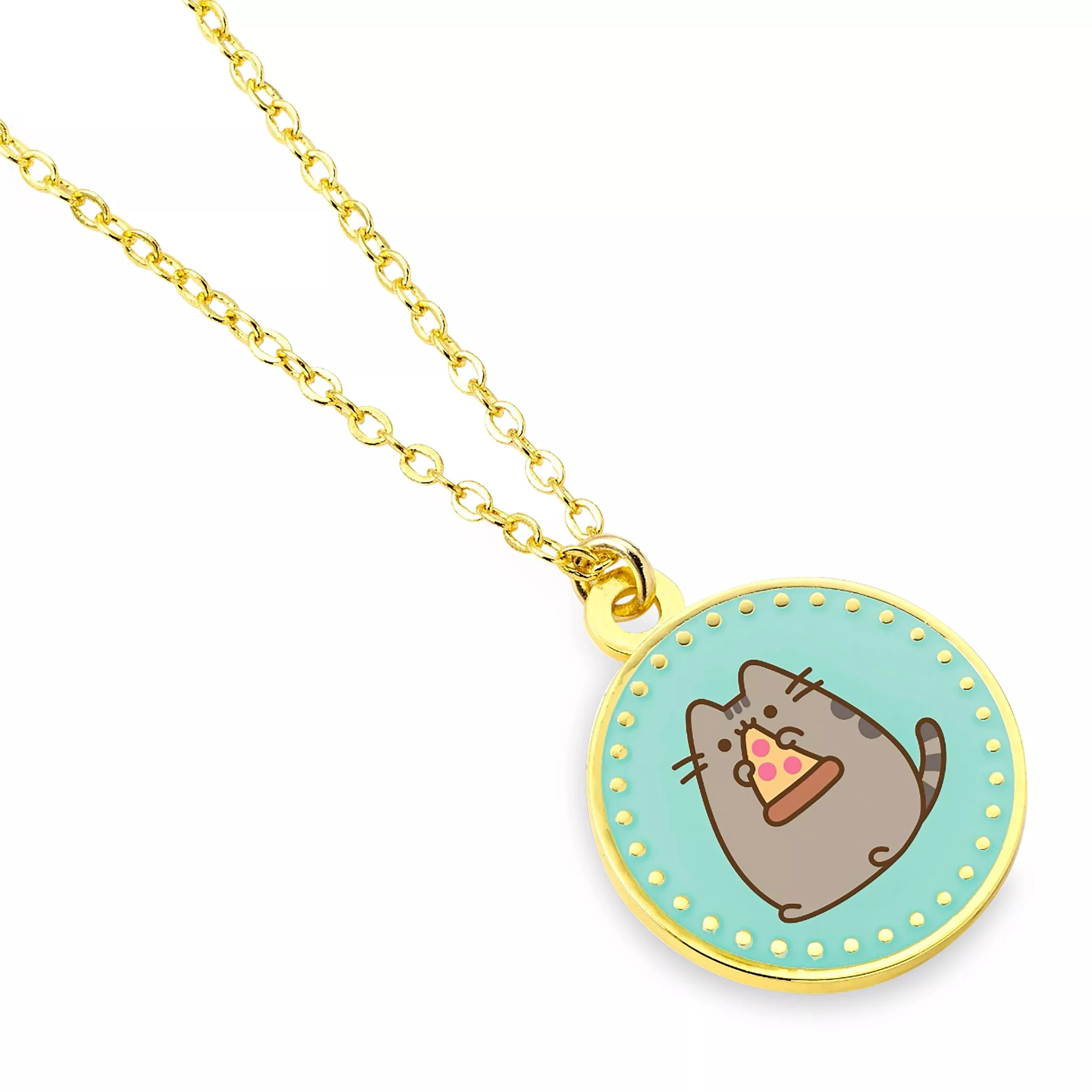 Pusheen - Eat Pizza Necklace
