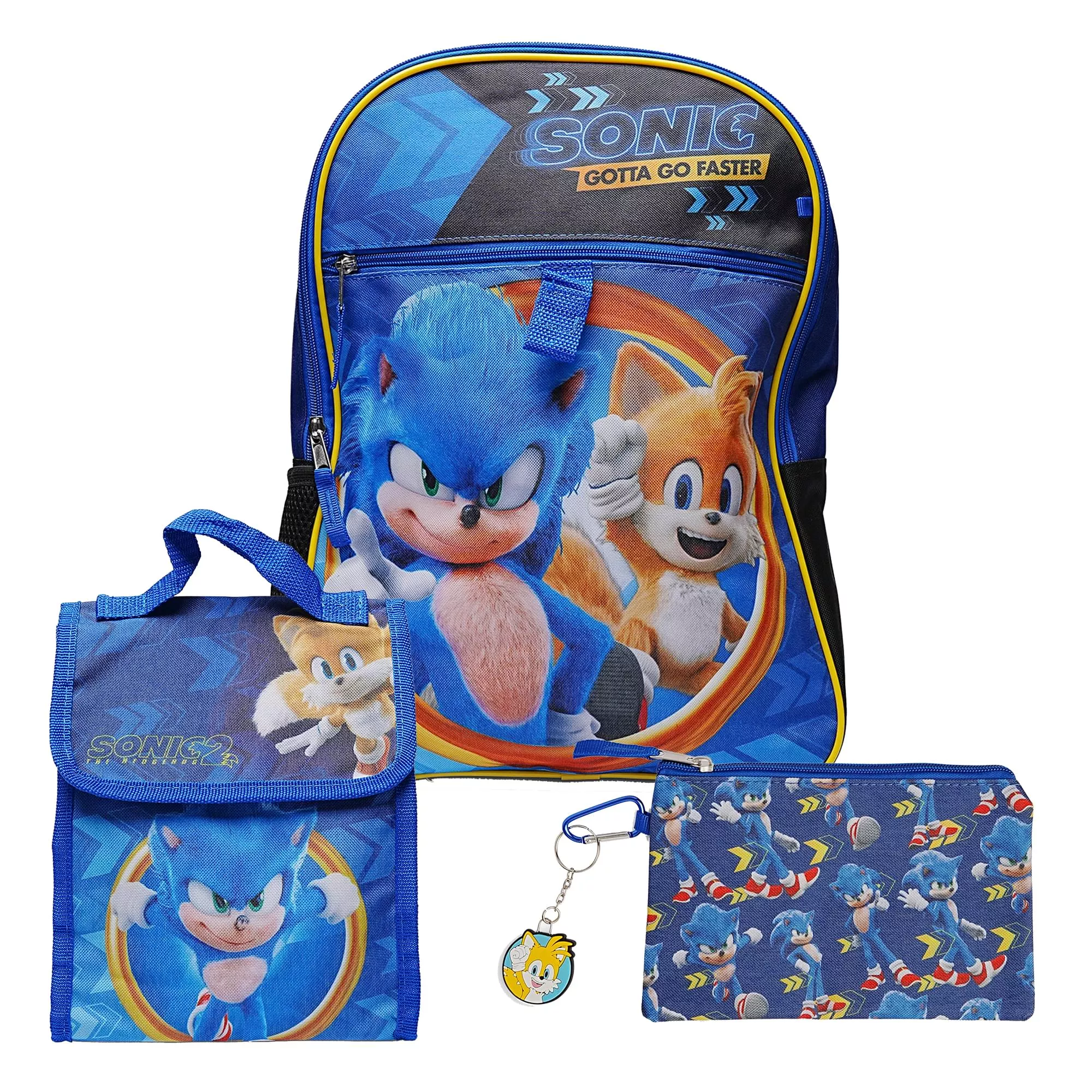 Sonic The Hedgehog and Friends 5 Piece 16 Inch Backpack Set