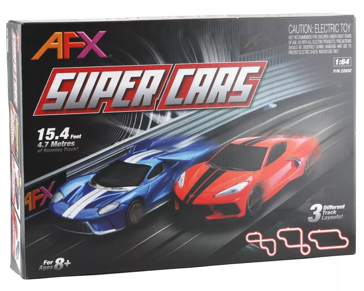 Super Cars Set;15ft Track,Mega G+ Chassis,Tri-Pack