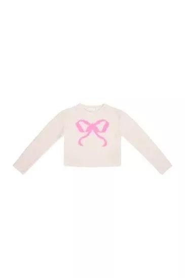 Swoon Kids Pink Bow Sweater