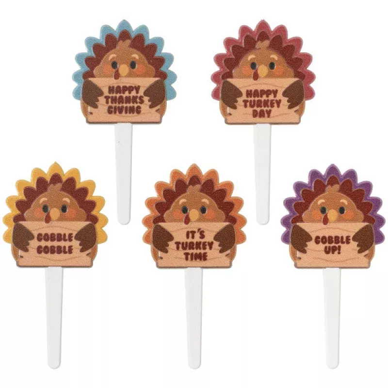 Thanksgiving Turkey DecoPics Cupcake Picks