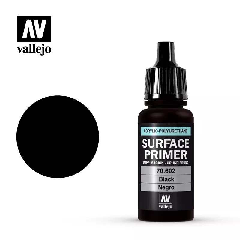 Vallejo 70602 18ml Bottle Black Surface Primer (6/Bx)