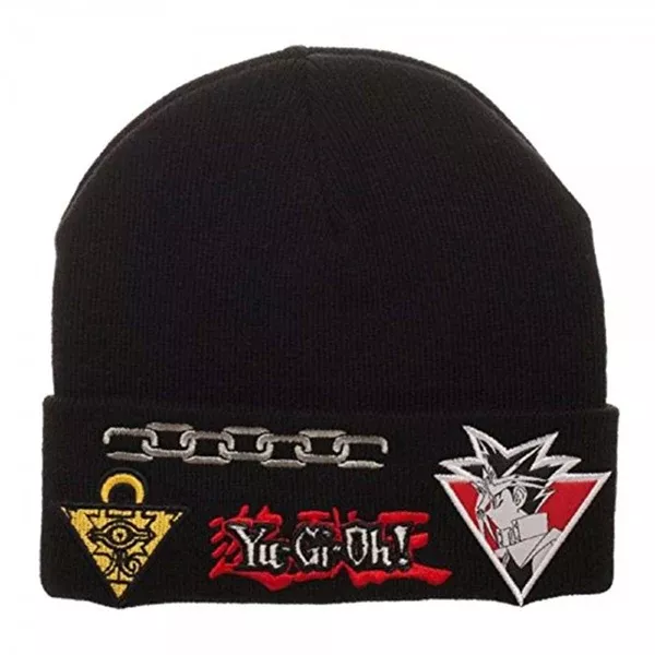 YuGiOh Multi Patch Black Beanie
