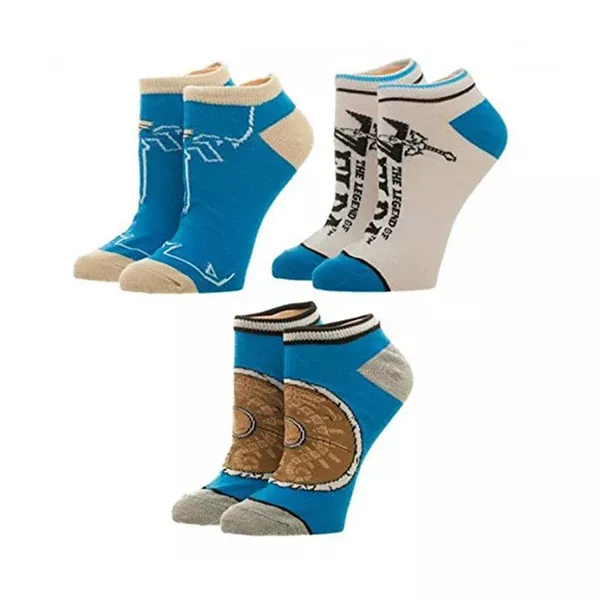 Zelda Breath Of The Wild Three Pairs Of Low Cut Socks